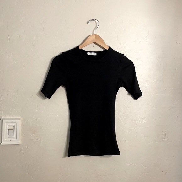Anine Bing Flex Rib Jean Top Black S M - Picture 5 of 7